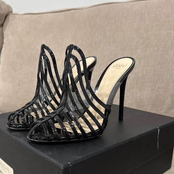 Black Modern Gladiator Heels - Picture 1 of 6